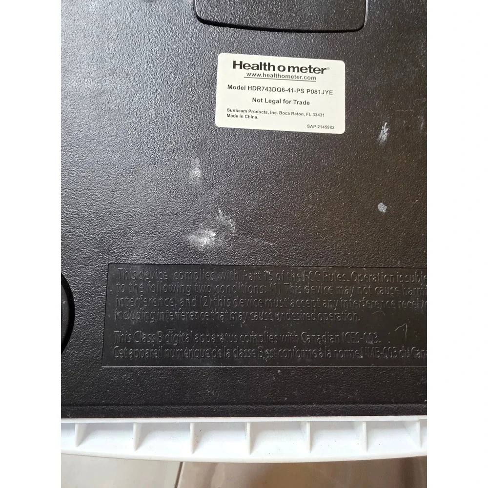 Health o meter Digital Bathroom Scale White Black Model HDR743DQ6-41-PS F3
